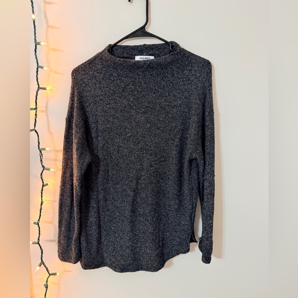 Old Navy Heathered Grey Cowl Neck Sweater